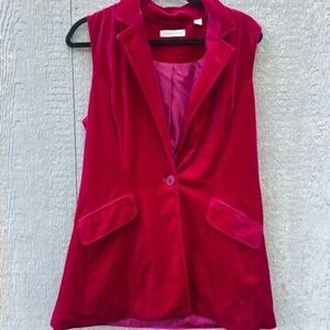 Hot Pink Magenta Velvet Vest